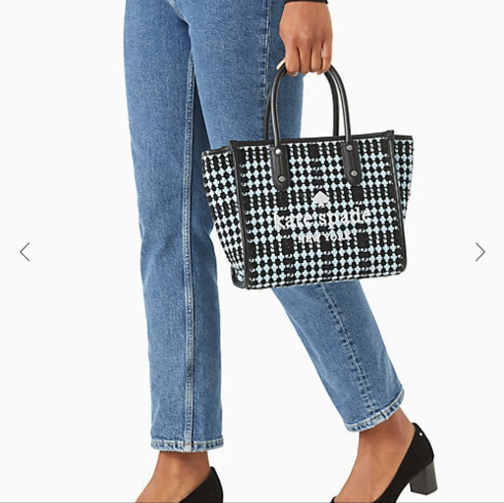 Rare ❗️Kate Spade Ella Tweed Fabric Small plaid Tote.